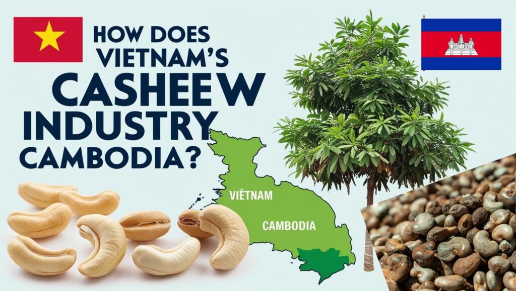 How does Vietnam's cashew industry impact Cambodia